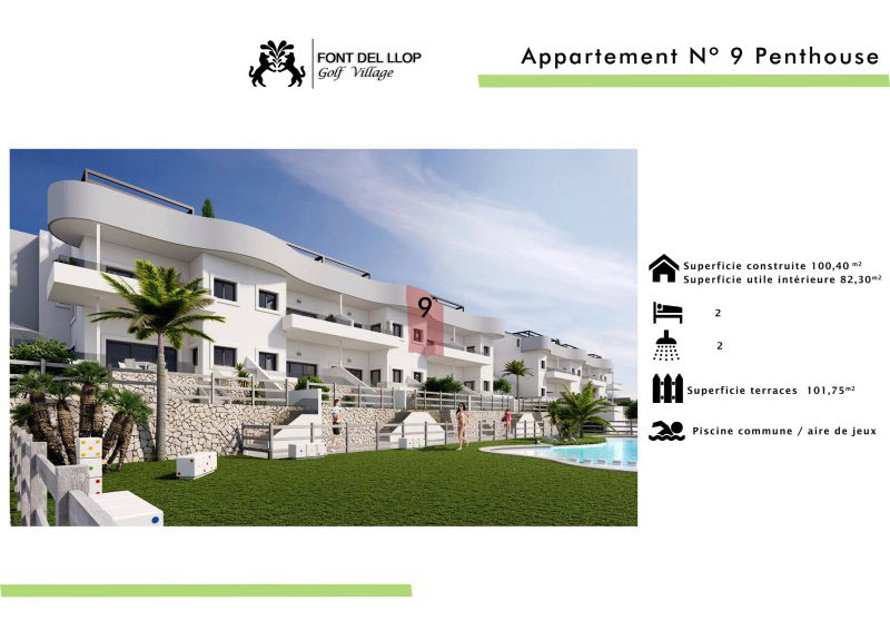 2 Bedroom Penthouse Apartment For Sale Costa Blanca Golf Course MIA